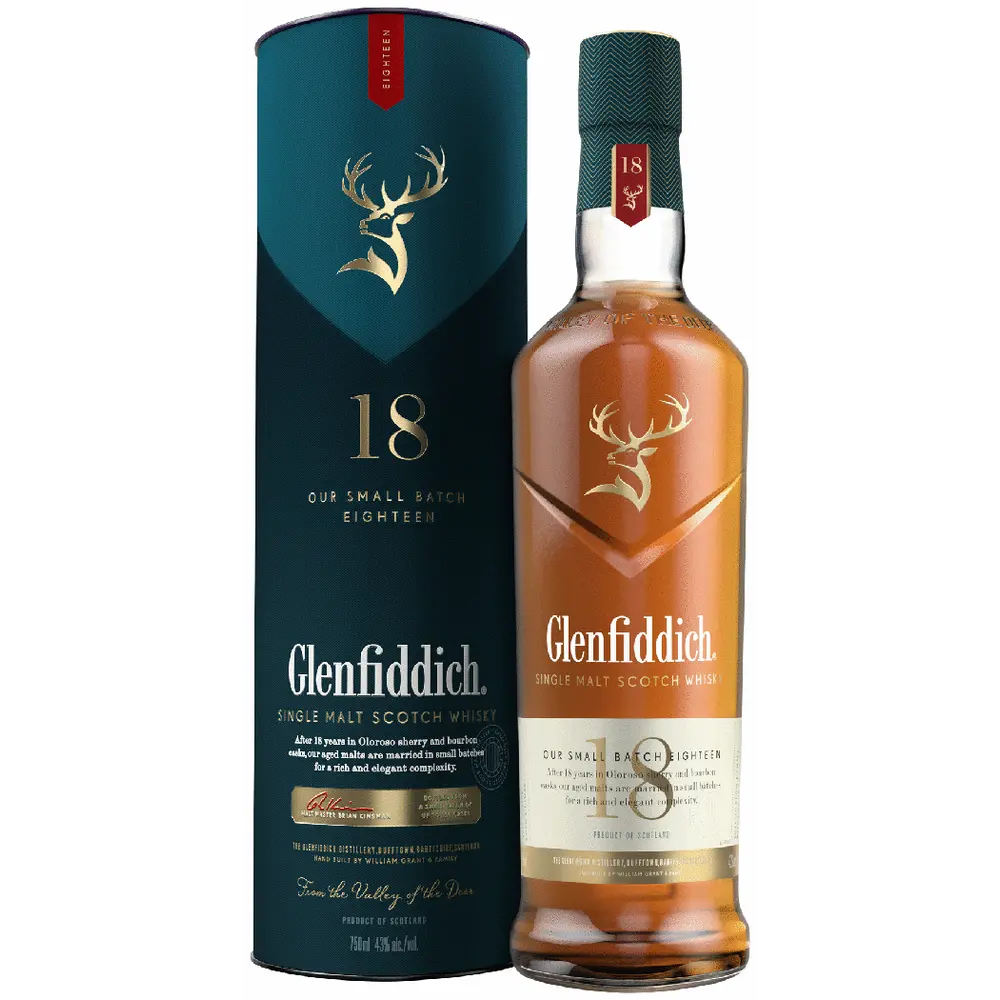 Glenfiddich 18 Year Old Single Malt Scotch Whisky 750ml