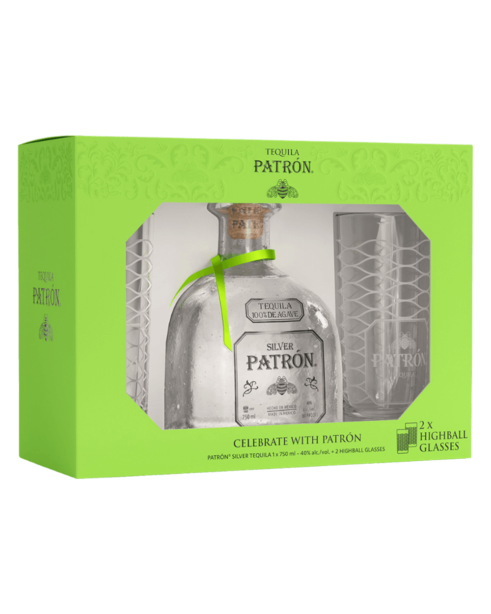 Patron Silver Tequila Gift Set 750ml